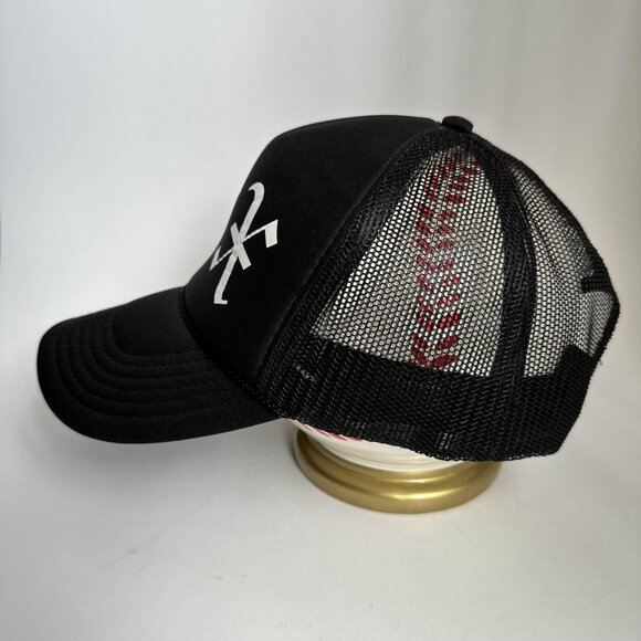Old English Letter X Trucker Hat w/ Rope Otto Adjustable Snap Back Foam Mesh Cap - Picture 5 of 9